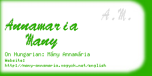 annamaria many business card